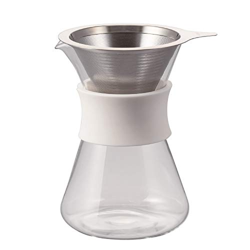 HARIO(ϥꥪ) 饹ҡ᡼ Glass Coffee Maker 400ml ۥ磻 ɥåѡ ǥ󥿥å Хդ  S-GCM-40-W