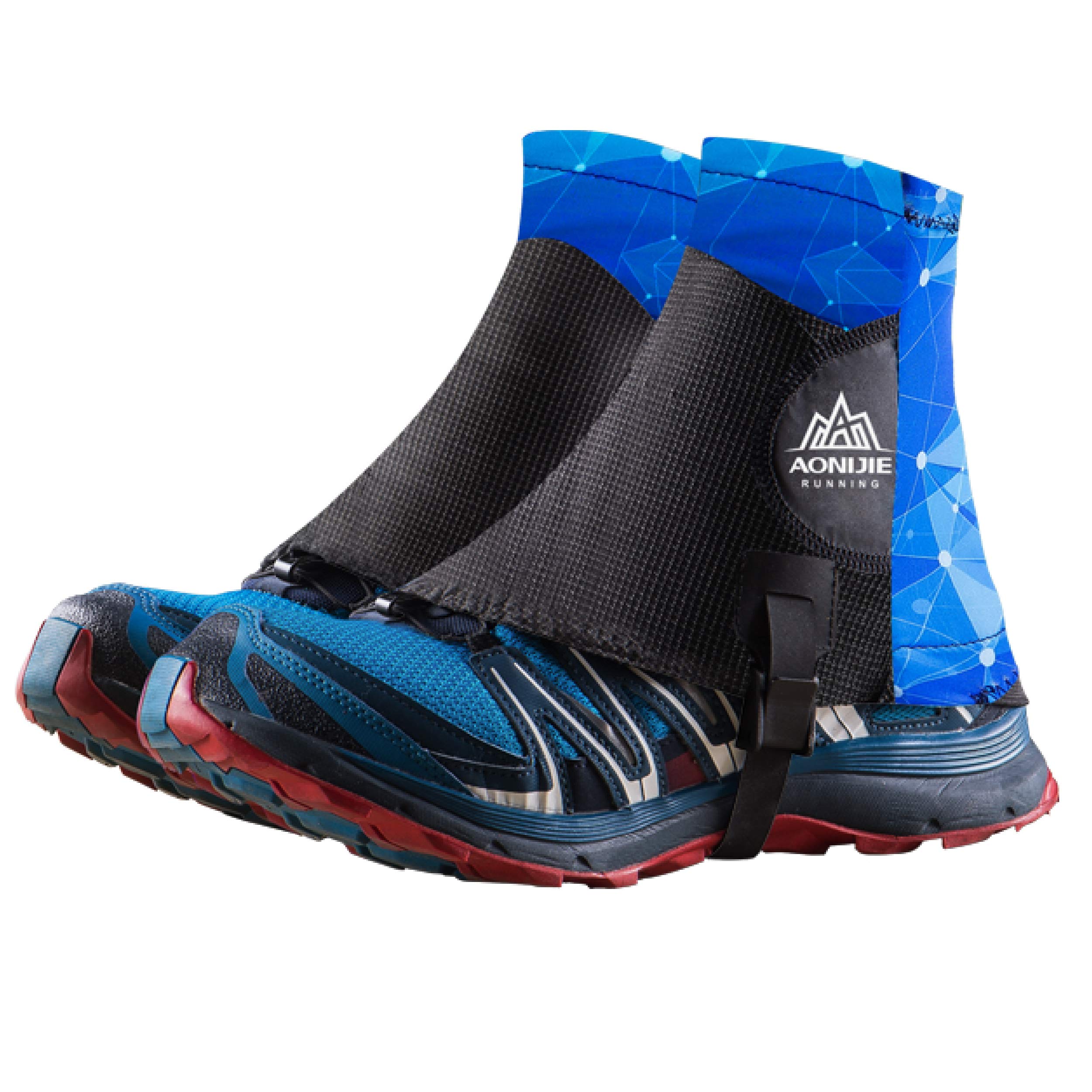 TRIWONDER ゲイター ランニング 登山スパッツ UVカット ショット ゲーター トレラン トレイル ゲイター LOW TRAIL GAITERS メンズ レディース (ブルー)