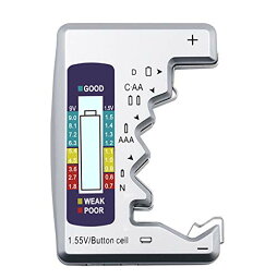 Wolfride バッテリーチェッカー 電池残量測定器 電源不要 単1形 単2形 単3形 単4形 9V 1.5V ボタン電池 デジタル バッテリー テスター チェッカー 電池チェッカー 乾電池テスター LCD液晶画面