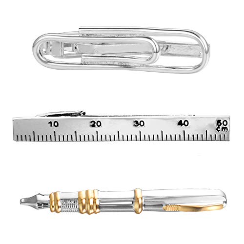 Yoursfs おもしろ ネクタイピン 定規 おしゃれ 文具 万年筆 ネクタイピン 面白い 数学 ネクタイピン メンズ プレゼント