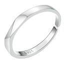 Yoursfs 婚約指輪 メンズ シンプル シルバー 925リング 純銀指輪 幾何 フリーサイズ オープンリング フリー メンズ 