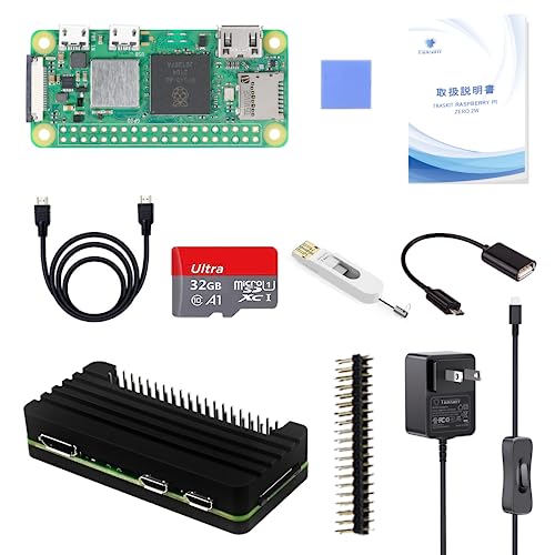 TRASKIT Raspberry pi Zero 2W /Yx[pC Zero 2W {ZK擾/MicroSDHCJ[h32GB NOOBSvCXg[/A~jEP[X/ 5V/3A XCb`td PSEF/Mini HDMP[u/T[}pbh/J[h[_/OTG USBP[u/2*20swb_/GPIOt@