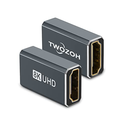 Twozoh 8K HDMIカプラー (1個パック) 2.1 HDMI 中継アダプター, HDMIメス - メス コネクター 48Gbps HDMIエクステンダー 8K@60Hz対応 4K@144Hz 1080p 適格請求書発行可 3