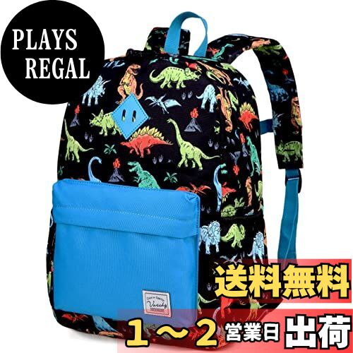 [VASCHY] リュック キッズ, 子供 パック 男の子 幼稚園 通園 保育園 低学年 小学生 可愛い ディパック チェストベルト付き ライトブルー恐竜