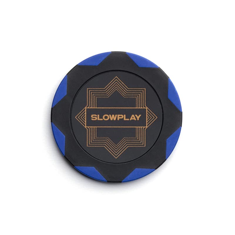 SLOWPLAY Nashクレイポーカーチップ 14g 重量感あるクレイチップ 40mm 大きめ 50枚入り ブルー チップバリュー表記なし 