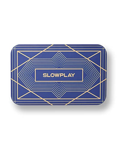 SLOWPLAYポーカープラーク 角チップ｜ブルー10枚 ヨーロッパスタイルデザイン バリュー表記なし 34g セラミック製