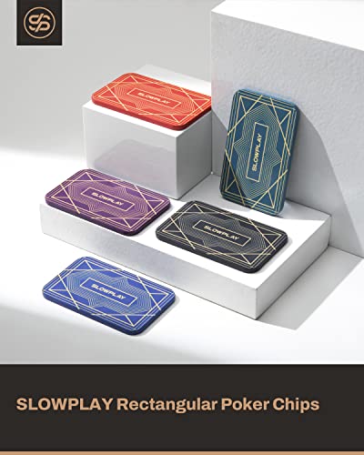 PLAYS REGALの【送料無料】SLOWPLAYポーカープラーク 角チップ｜ブラック10枚 ヨーロッパスタイルデザイン バリュー表記なし 34g セラミック製｜アングル2