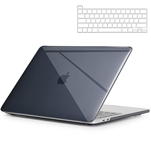 TALENANA for Macbook Pro 13インチケース A2338/A2289/A2251/A2159/A1989/A1708/A1706対応 2022-2016モデル M1/M2チップ 【日本語キーボードカバー付き】Macbook Proカバー クリアケース 保護ケース ハードケース 全面保護 ほこり防止 滑り止め （クリアブラック，Macb