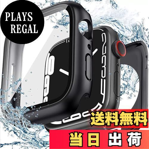 【送料無料】TALENANA for Apple Watchケース 45mm 44mm 41mm 40mm 【3 in 1防水設計】 アップルウォッチ液晶保護フィルム+防水保護ケース+背面ケースの3 in 1デザイン Series 8/7/6/SE/5/4高タッチ感度 PC素材 全面保護 防傷 衝撃吸収 (Series6/SE/5/4,44mm,ブラック)