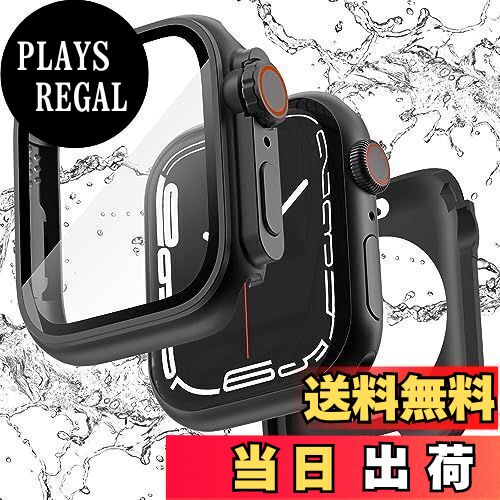 【送料無料】TALENANA for Apple Watchケース 45mm/44mm/41mm/40mm 瞬時にApple Watch Ultraに変身する 防水 series 9/8/7/SE/6/5/4 液晶保護フィルム+保護ケース+背面ケースの3 in 1デザイン 一体型 全面保護 液晶保護 防傷 耐衝撃 高透過率 （Series 9/8/7、45mm、ブラック