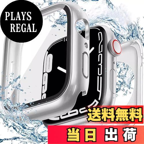 【送料無料】TALENANA for Apple Watchケース 45mm 44mm 41mm 40mm 【3 in 1防水設計】 アップルウォッチ液晶保護フィルム+防水保護ケース+背面ケースの3 in 1デザイン Series 8/7/6/SE/5/4高タッチ感度 PC素材 全面保護 防傷 衝撃吸収 (Series 9/8/7,45mm,シルバー)