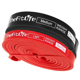 TheFitLife トレーニングチューブ 筋トレチューブ 懸垂チューブ (レッド+ブラック)