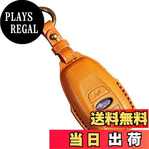 【送料無料】[Kinotaka] スバル専用 3ボタン スマートキーケース 2023新型インプレッサ クロストレック フォレスター レヴォーグsti BRZ レガシィ アウトバック スマピタくん subaru XV WRX S4 レザー おしゃれ 革 キーホルダー アクセサリー (キャメル 色)