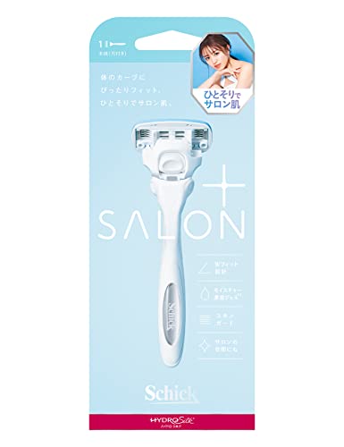 シック Schick ハイドロシルク サロンプラス ホルダー (刃付き) 女性用 カミソリ スキンガード ホワイト 1個 (x 1)