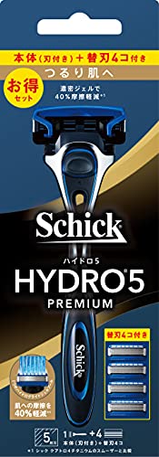 ハイドロ Schick シック ハイドロ5 プレミアム つるり肌へ コンボパック ホルダー 刃付き +替刃4コ スキンガード付 5枚刃 シルバー