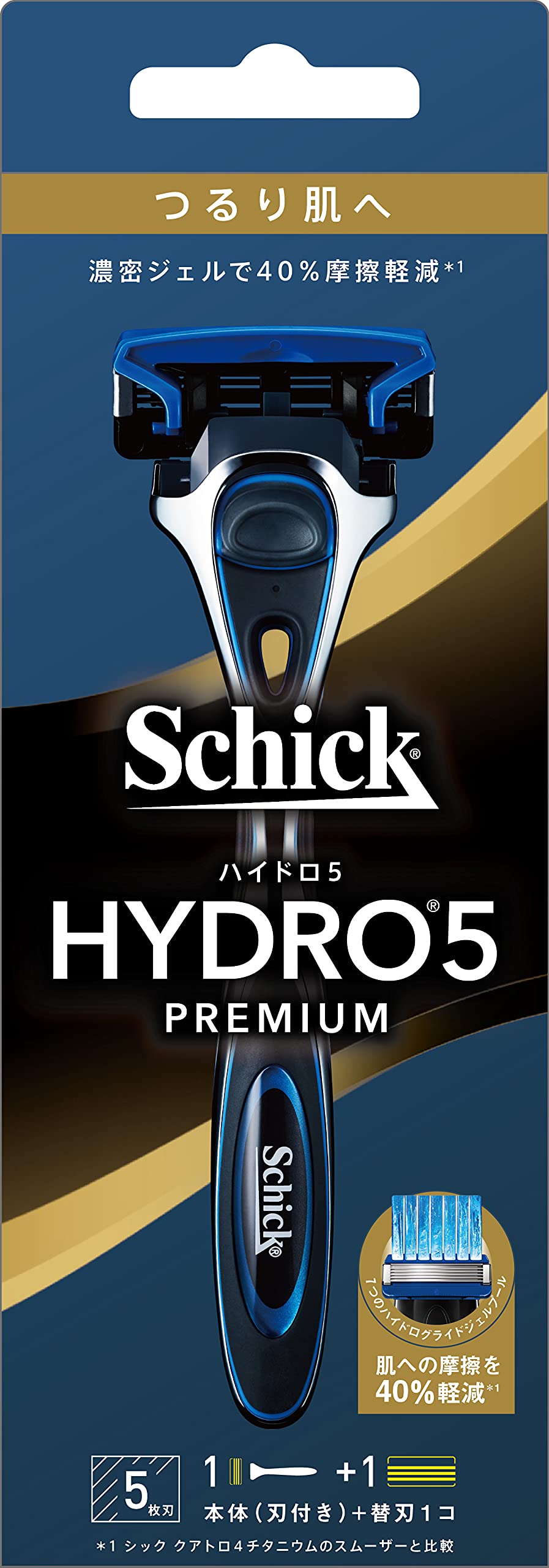 ハイドロ Schick シック ハイドロ5 プレミアム つるり肌へ ホルダー 刃付き+替刃1コ スキンガード付 5枚刃 シルバー