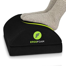 ErgoFoam 高さ2段階調節可能 デスク下設置型 フットレスト - 大型 高級ベルベット 柔らかいフォーム素材 デスク用 足置き台 - 快適 デスク用フットレスト（ブラック）