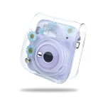 Rieibi チェキ12ケース, instax mini12ケース FUJIFILM instax mini12/11/9/8+/8/40ケース instax mini11 ケース チェキ11 ケース チェキ保護ケース 可愛いカメラバッグ ショルダーストラップ付き PVCブルー満点星 おしゃれ保護カバー（mini12/11/8/8+/9専用）