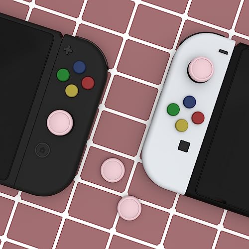 eXtremeRate PlayVital可愛いスイッチサムグリップキャップ、Switchに対応用＆Switch Liteに対応用ジョイスティックキャップ、Joy-Conコントローラー用のシリコンアナログカバー親指スティックグリップ【チェリーブロッサムピンク】