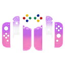 eXtremeRate ジョイコン用クリア交換シェル（ジョイコン本体は付属されません）スイッチjoyconとスイッチOLEDモデルに対応用ハンドヘルドコントローラーハウジングケース、カラフルなボタン8つが付き、ジョイコンに対応用DIY交換ケース（コンソールケースは含まれていま