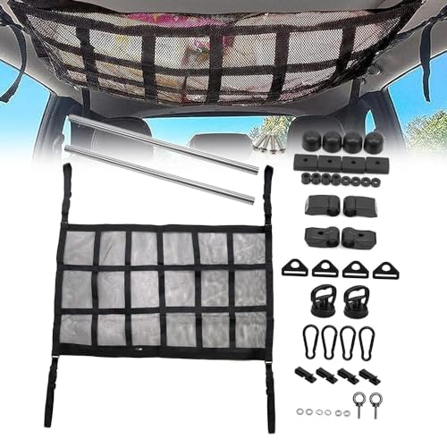 【送料無料】Jeyaic 軽自動車・コンパクトカー用 インテリアキャリアバー＆2層式ラゲージネットセット ..