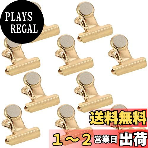 マグネットクリップ　冷蔵庫磁石クリップ　10個セット　強力　ステンレス　KESYOO 　オフィス　家　学校　事務用品　ホワイトボード　付箋　伝言メモ　写真　ファイル紙固定　ゴールデン