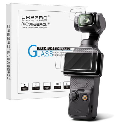 Newzerol 【2セット4枚】for DJI OSMO Pocket 3用ガラスフィルム【全面保護・旭硝子素材・0.26mm・2.5D・高透過率・硬度9H・気泡防止】Pocket 3 カメラ・スクリーン保護フィルム 保護フレーム・保護ケースの使用を影響せず