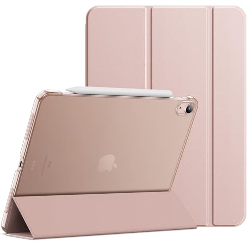 JEDirect iPadAir5/4 ケース（2022/2020モデル、10.9インチ）スリムスタンドハードバック ウェイクアップ/オートスリープ機能付き タブレットカバー (ローズゴールド)