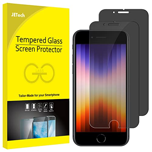JEDirect iPhoneSE 3 (4.7インチ、2022モデル、第3世代用) プライバシー液晶保護フィルム 覗き見防止 強化ガラスフィルム 2枚セット