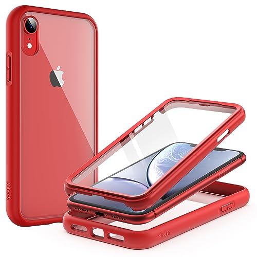 JEDirect iPhone XR  6.1 Ĥɻ վݸե¢ եܥǥ 360 ݸС ꥢХå (å)