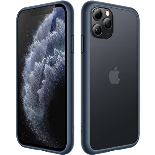 JEDirect マットケース iPhone11ProMax (11 Pro Max) 6.5インチ 耐衝撃性ミリタリーグレードの落下防止 つや消しの半透明の背面電話カバー 指紋防止 (ストームブルー)