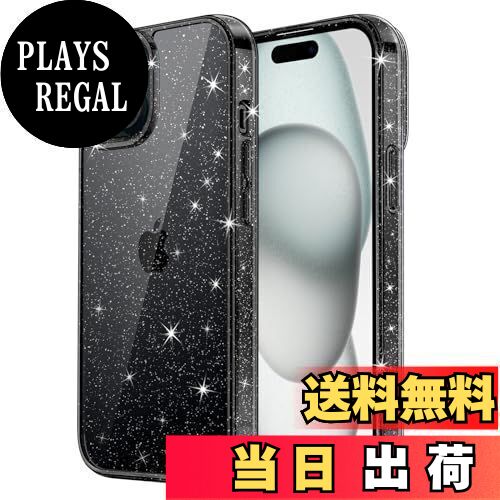 【送料無料】JEDirect iPhone 15 (6.1インチ専用) きらきら ケース ブリンブリン 衝撃吸収 バンパーカバー かわいい キラキラ 女性用 (ブラック)