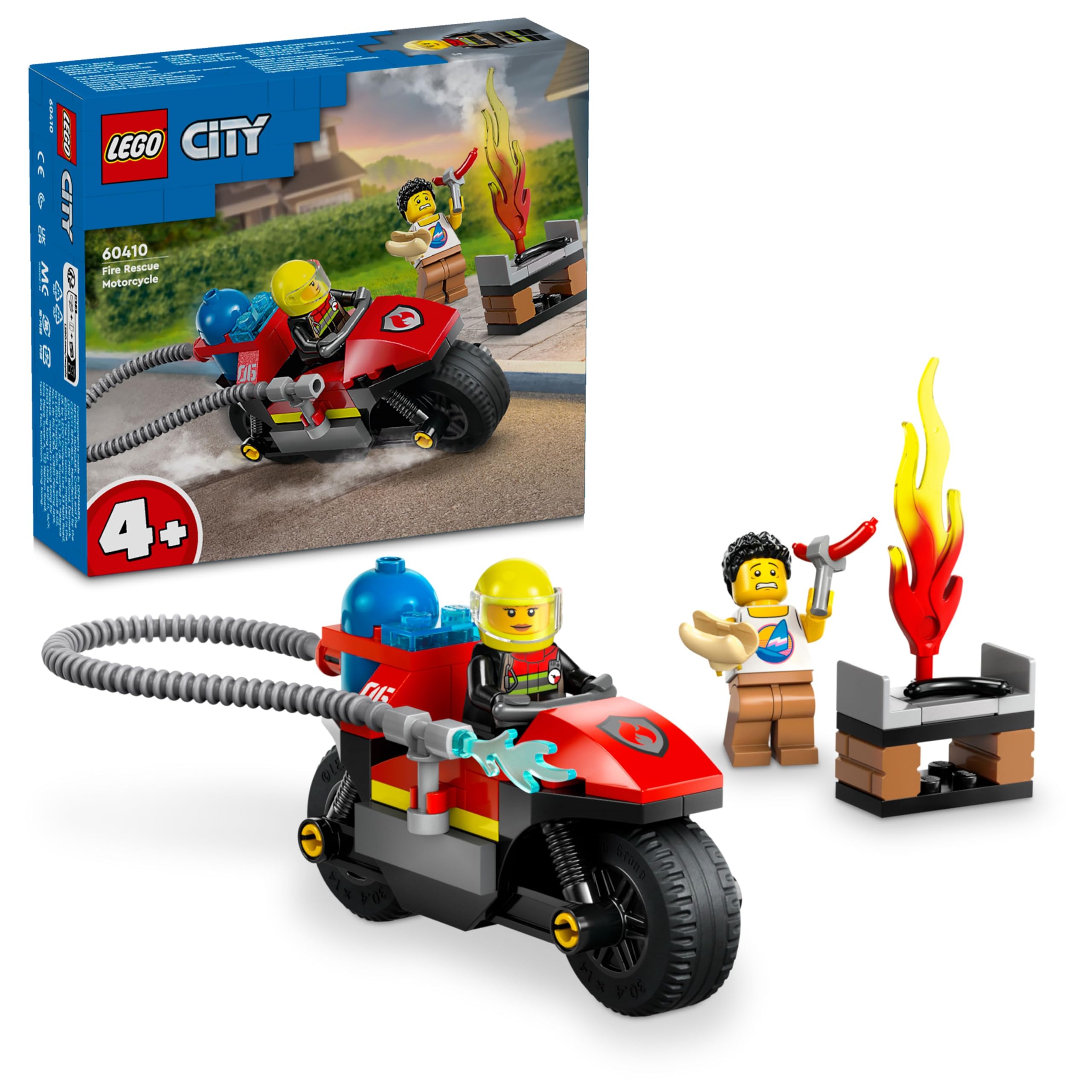 レゴ(LEGO) シティ 消防レスキューバイク おもちゃ 玩具 プレゼント ブロック 男の子 女の子 子供 4歳 5歳 6歳 消防車 ごっこ遊び 60410