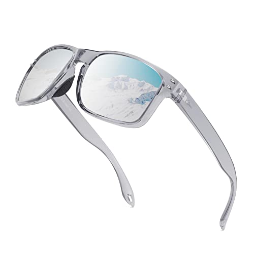 [FEISEDY] スポーツサングラス メンズ 偏光 大きい 人気 サングラス ウェリントンフレーム 100％uvカット 釣り 運転 ドライブ サングラス ミラーレンズ B2234