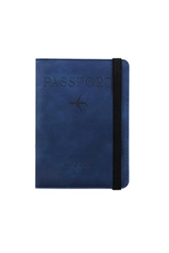 [YFFSFDC] パスポートケース スキミング防止 パスポートカバー ホルダー トラベルウォレット パスポートカードケース 多機能収納ポケット 国内海外旅行用品 海外出張 海外旅行 (ダークブルー)