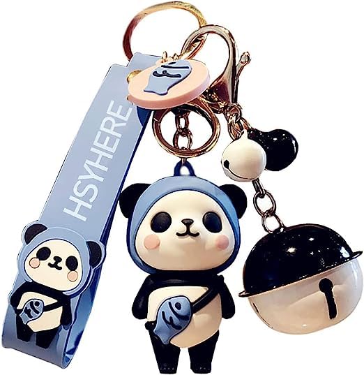 【送料無料】【AIXUAN】ディガールの可愛いPVCパンダキーホルダーアイディアお正月プレゼント動物ペンダント自動車キーペンダントメタルキーホルダー (青)