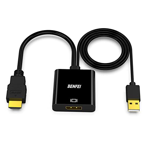 BENFEI HDMI - DisplayPort(逆方向に非対応)、HDMI (ソース) - DisplayPort (ディスプレイ) アダプター、ラップトップ、Xbox 360 One、PS4 PS3 デバイスと互換性あり