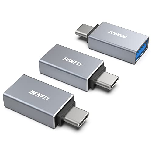 BENFEI USB-C & USB 3.0 変換アダプタ 3個セット Type C USB-A 最大5Gbps タイプc - USB 3.0 アダプタ iPhone 15 Pro/Max, MacBook Pro/Air 2023, iPad Pro, iMac, S23, XPS 17 その他 USB-C 端末用...グレー