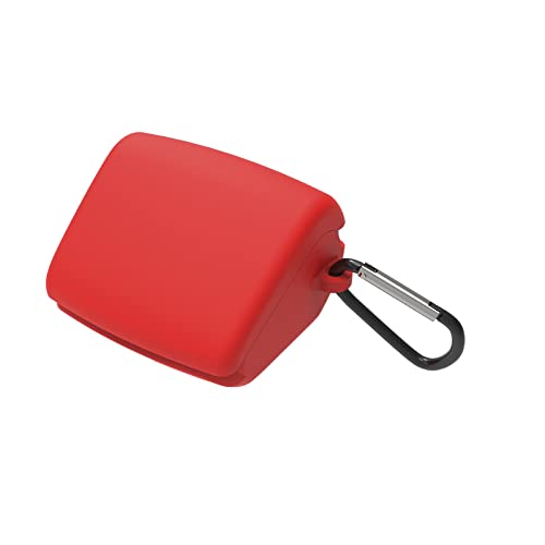 Geekria Silicone カバー オーディオテクニカ/Audio-Technica ATH-TWX9 と互換性のある True Wireless Earbuds 充電ケース カバー 充電ポートにアクセスするためのキーチェーン フック付き (Red)