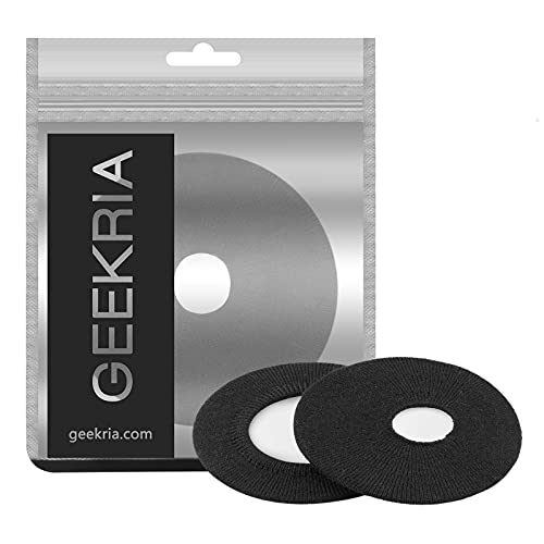 Geekria カバー 2 ペア 互換性 イヤーパッドカバー 劣化防止、防塵 ヘッドホン交換用 ストレッチニット 4-8CM ヘッドホン用 洗濯可 (Small/ブラック) 3