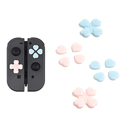 GeekShare JoyCon専用方向キーカバー switch 有機elモデル対応 方向キーキャップ アナログ スティックカバー シリコン 保護カバー joy-con対応 親指グリップキャップ 滑り止め 使いやすい かわいい心型キーカバーバー