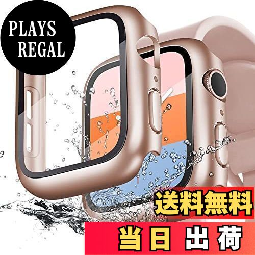 【送料無料】LIRUWECH Apple Watch 用 防水ケース 41mm-45mm アップルウォッチ第9/8/7世代 用 カバー 一体型 PC素材 全面保護 超薄型 装着簡単 耐衝撃 高透過率 指紋防止 傷防止 (ローズゴールド,41mm)