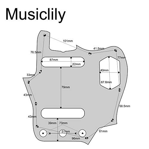 Musiclily Pro 10穴 日本製 Fender Jaguar ジャガーギター用ピックガード、3プライパーチメント