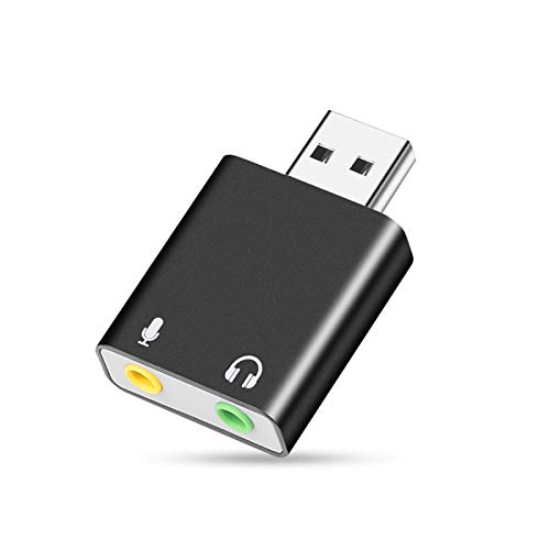 YFFSFDC USB I[fBIϊA_v^[ Ot TEhJ[h USB 3.5mm ~j WbN wbhzE}CN[q PS4/MacBook/Mac Mini/iMac/Windows PCȂǑΉ hCo[sv ubN