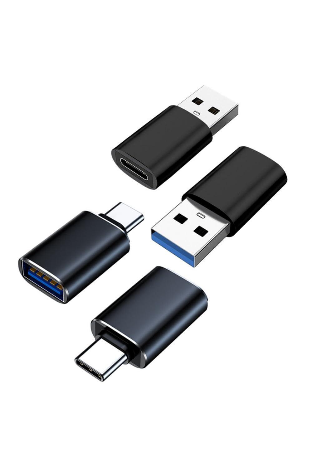 YFFSFDC USB Type-C 変換アダプタ 4個セット USB 変換アダプタ タイプ C to USB 3.0 変換 10Gbps高速データ転送 小型 充電対応 OTG対応 タイプc usb 変換コネクタ MacBook Pro/Air/iPad Pro その他 USB-C 端末用 ブラック