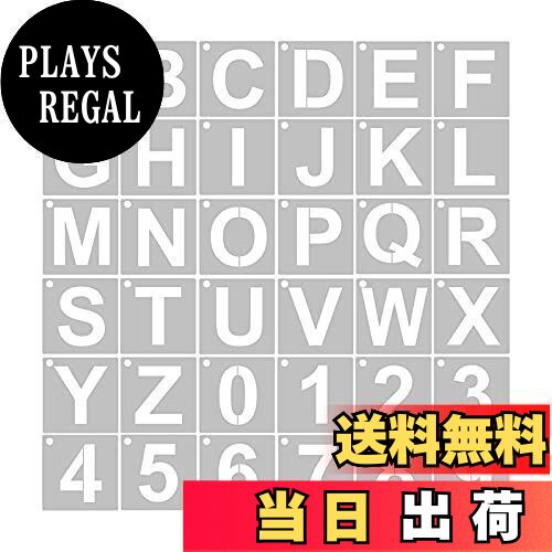 【送料無料】YFFSFDC ステンシルシート (10×10cm)角文字レターアルファベット数字製図看板の作成 描画テンプレート大文字A-Zと0-9 DIY絵画塗...