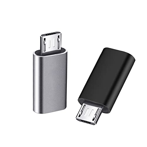 YFFSFDC マイクロUSB変換アダプター タイプC Micro USB 変換アダプタ 2個入り Type C メス to Micro USB オス 変換コネクタ 充電とデータ転送 Galaxy、Nexus、Xperia、HUAWEI等Micro USB設備対応 （ブラック 、シルバー）