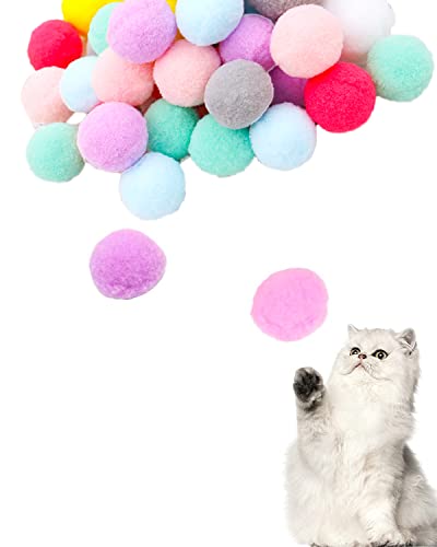 YFFSFDC 猫ポンポンボール 猫おもちゃボール 猫のおもちゃのボール インタラクティブ ボールおもちゃ 猫カラー弾むボ…