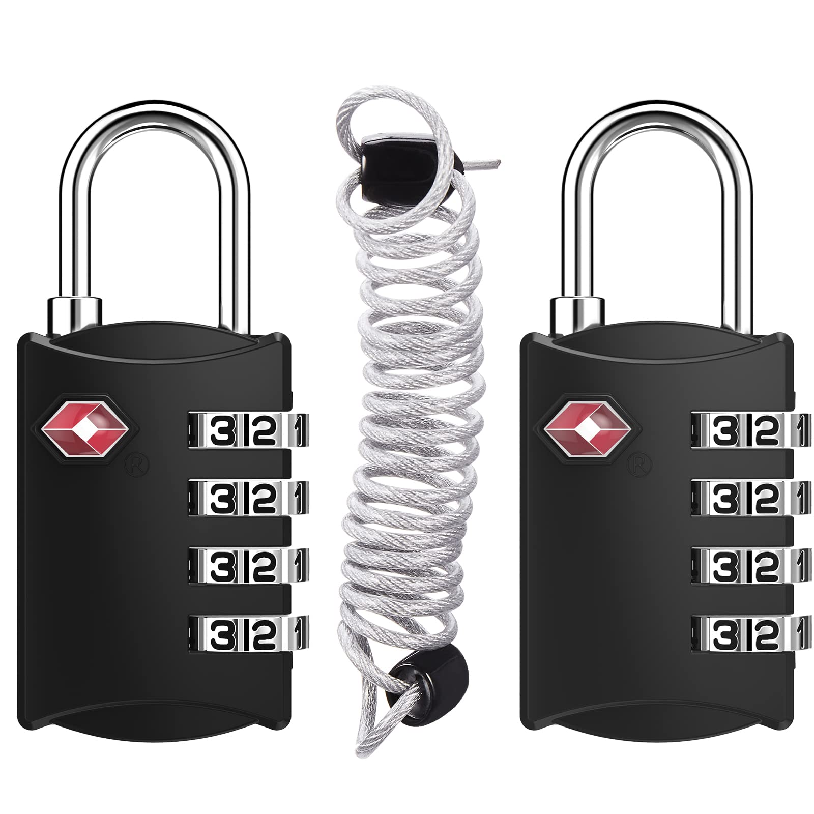 商品情報商品の説明Why choose our padlock? TSA dial lock allows TSA agents to inspect luggage without destroying suitcases. After testing is completed, lock it for added safety. Convenient customs and saves time. Never delay your travel planning. Convenient to reset numbers in seconds The rope is long and adaptable and can lock most luggage with this dexterity TSA padlock. Durable zinc alloy housing and high strength steel cable Every TSA padlock is strictly tested before shipping. You can rest assured that your luggage will not be stolen. Versatile: Not only for travel, this TSA dial lock can be used for all occasions where a padlock can be used. Apply to small lockers, handbags, suitcases, office/gym lockers, bags, zippers, purses, luggage, etc. Note Release button on top of lock for easy opening Enter the number and press the button, the cable will unlock. ●Take the set number with the camera / take a note Before unlocking, the numbers should be matched with the line.主な仕様 ? TSA承認：ZHEGE荷物用ロックはTSAによって承認されています。これにより、TSA役員はセキュリティ検査のためにロックや荷物を損傷することなくロックを解除できます。 また、ZHEGETSAロックでは、鍵を取り外す前に再度ロックする必要があるため、持ち物は常に保護されます。br?簡単な操作 4桁ダイヤル式が3桁よりもクラックするのが10倍難しい、10,000のオプションで自分の組み合わせを設定することができます。段ボールの裏側には、6つの簡単な手順の日本語説明が記載されています。パスワードを忘れないでください。忘れた場合、ロックは無用になるでしょう。br?小型と頑丈：小型軽量のバッグ用ロックには、焼き入れ鋼製のバーと頑丈な亜鉛合金の体が付いています。 最も過酷な手荷物取扱いでさえも生き残るのに十分なほど堅い。 ロック機構は耐候性があり、錆びたり凍ったりしません。 プロの塗装は剥がれません。 彼らはための品質耐久性のあるロックになるように設計されています。br?ロックと弾性ケーブル：TSA錠2個と強化された弾性ケーブル（全長80cm）は、ために2〜3個の荷物をまとめて固定できます。 彼らは理想的な旅行仲間です。バーの径3.5mmで、小型TSA南京錠は荷物、スーツケース、バックパック、ハンドバッグなど、すべての標準サイズのジッパーを通します。ジム用ロッカー、スクールロッカー、引き出し、道具箱、キャビネットなどにも最適です。br?自信を持って購入：ご購入は60日以内の返金保証、1年間の保証、生涯のテクニカルサポートで保護されています。 どんな問題でも、 私たちは常に24時間365日のカスタマーケアを提供しています。