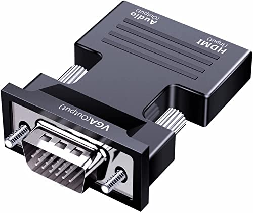 SZJUNXIAO HDMI to VGA 変換 アダプタ 音声出力 1080P HDMI(メス)からVGA（オス）へ変換ケーブル ビデオ変換アダプター パソコン/ノートパソコン/PC/プロジェクター/Raspberry Pi/HDTV/Chromebook/Roku/Xboxなどに対応